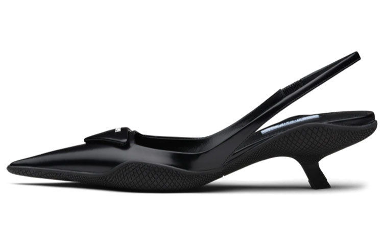 (WMNS) PRADA 30mm Sling-Back Pumps Brushed Leather 'Black' 1I565M_055_F0002_F_A045