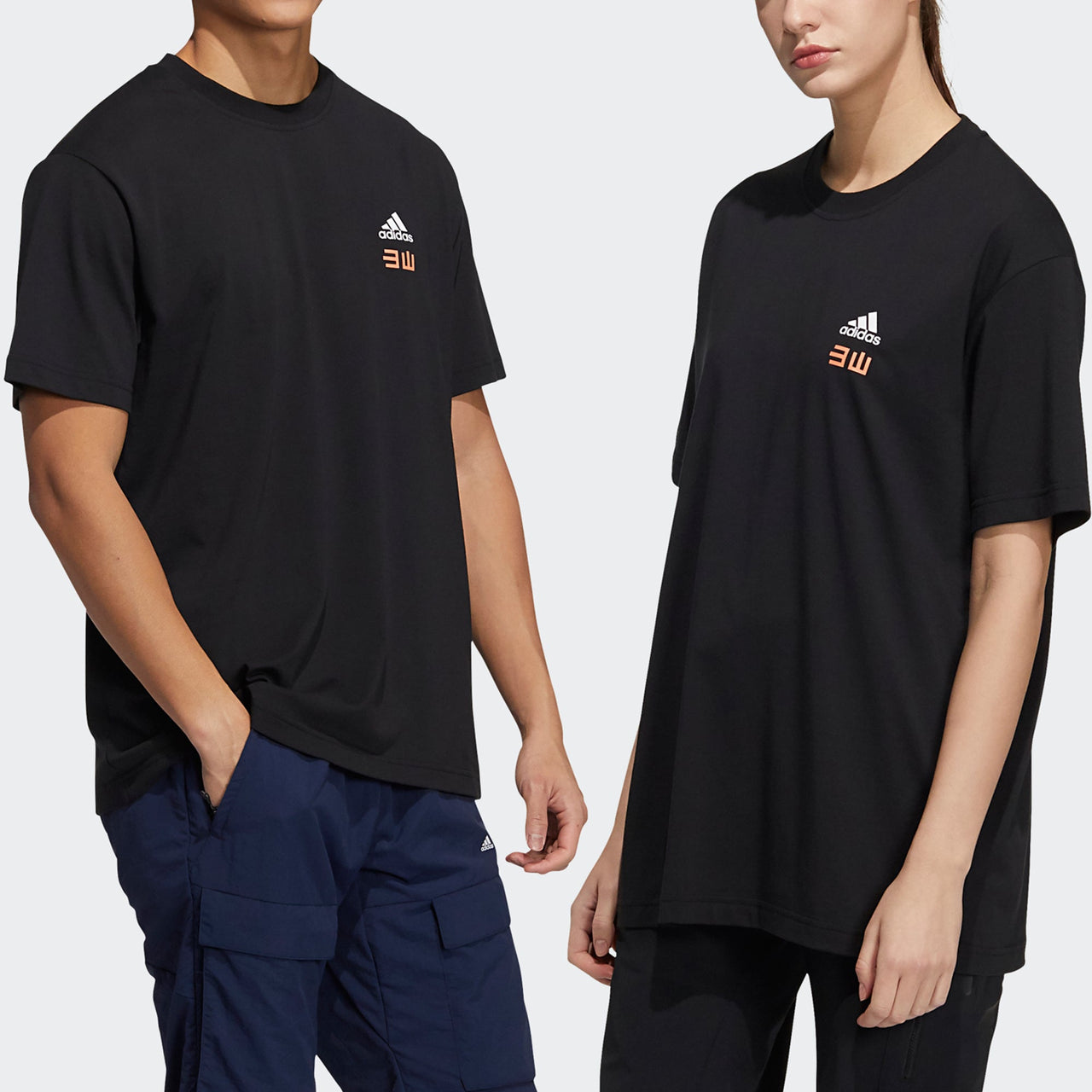 adidas Iseem Gfx Tee Outdoor Sports Printing Round Neck Short Sleeve Couple Style Black GN7336
