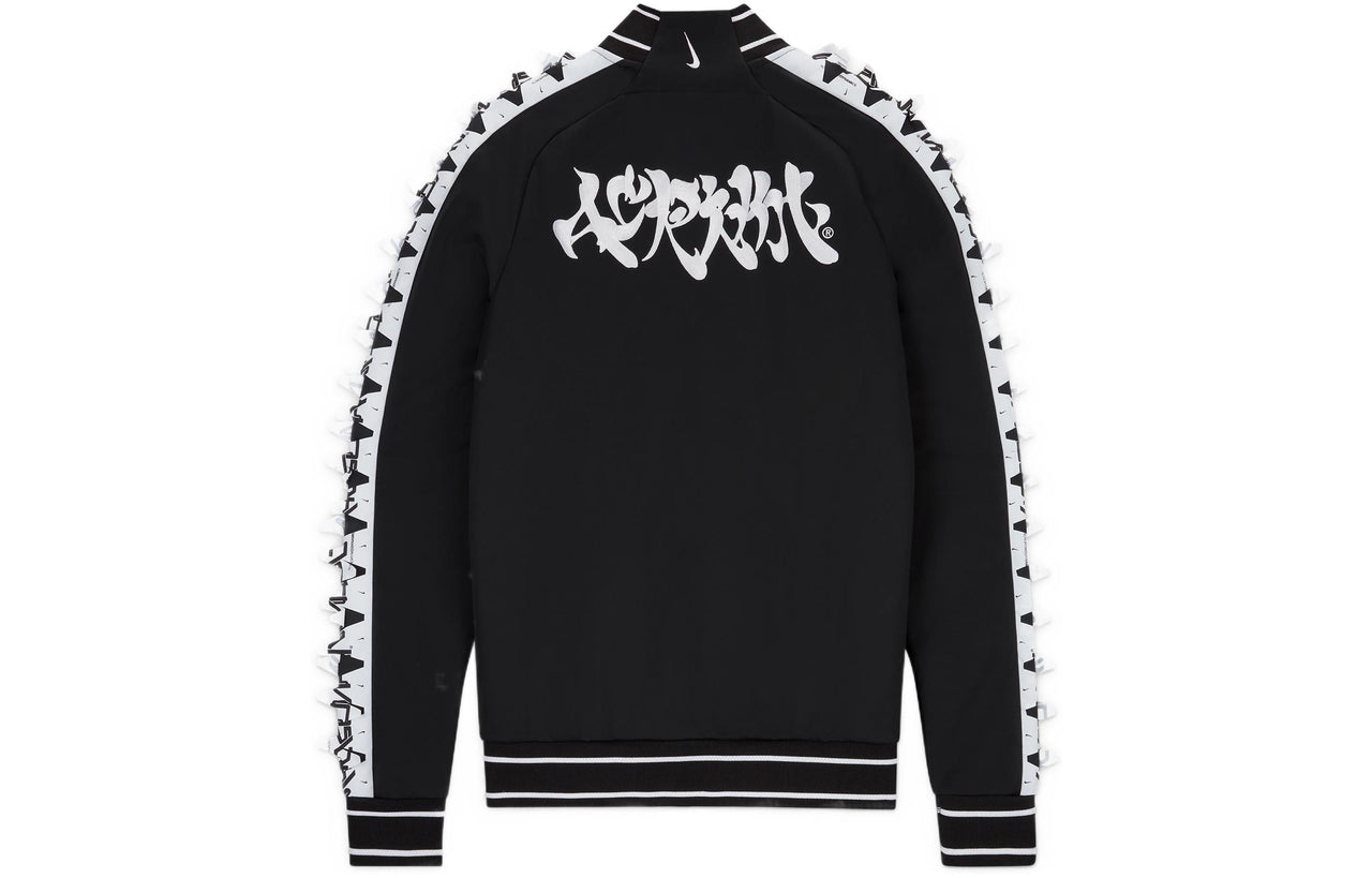 Men's Nike x ACRONYM Crossover Contrasting Colors Sleeve Stand Collar Woven Sports Jacket Us Edition Black CU0469-010