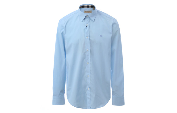 Men's Burberry Cotton Classic Long Sleeves Shirt Blue 39911601