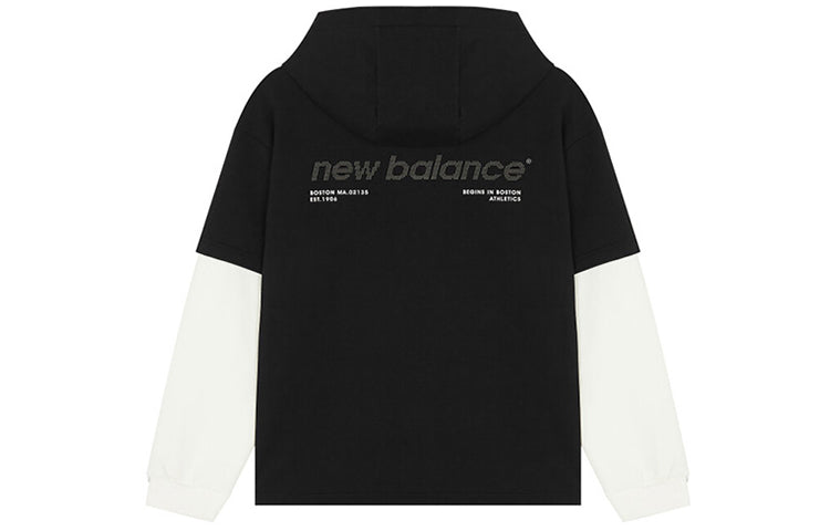 New Balance Logo Hoodie 'Black White' 5CC39543-BK
