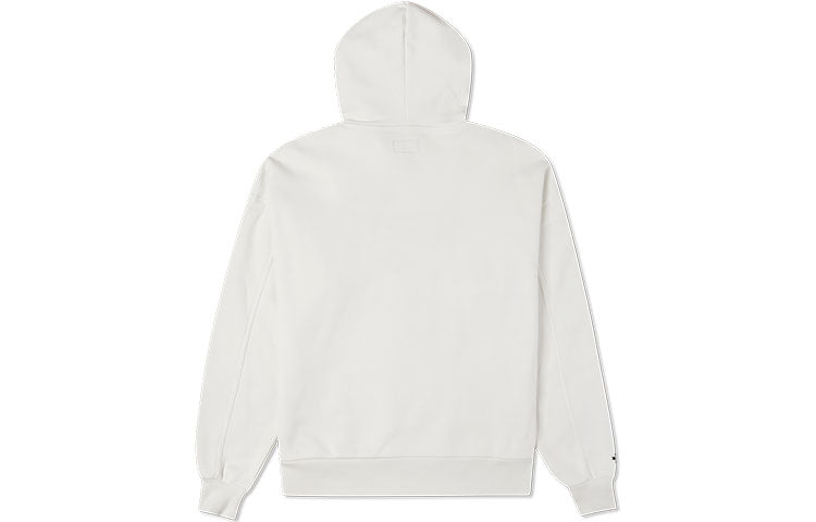 (WMNS) Converse Logo Embroidered Loose Fleece Hoodie White 10022349-A01