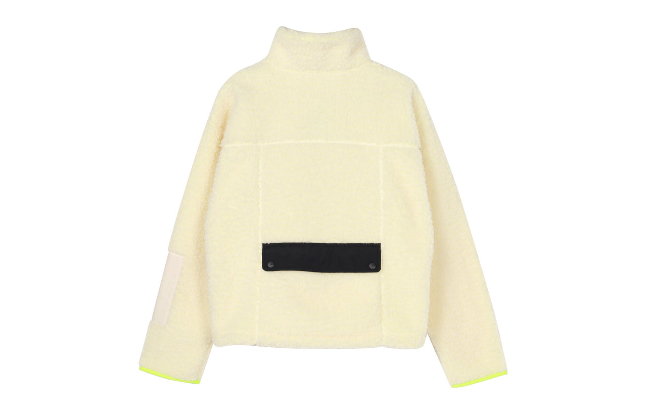 (WMNS) PUMA Trail sherpa FZ Jacket Minimalistic logo lamb's wool Zipper Creamy White 928727-01