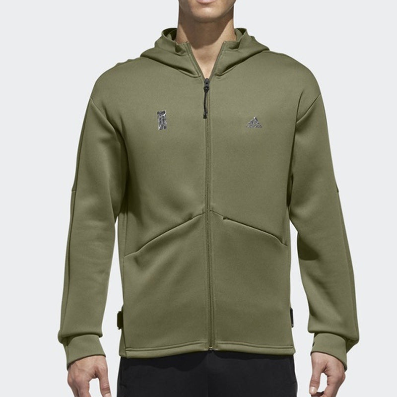 Men's adidas Martial Arts Series Knit Sports Hooded Jacket Military Green DM5237