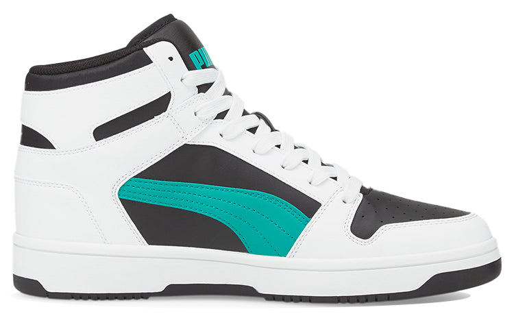 PUMA Unisex Rebound LayUp Mid-Top Black/White/Green 369573-26