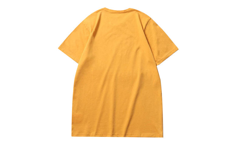 Vans Classic Logo Casual Sports Printing Short Sleeve Couple Style Yellow VN0A4MM650X