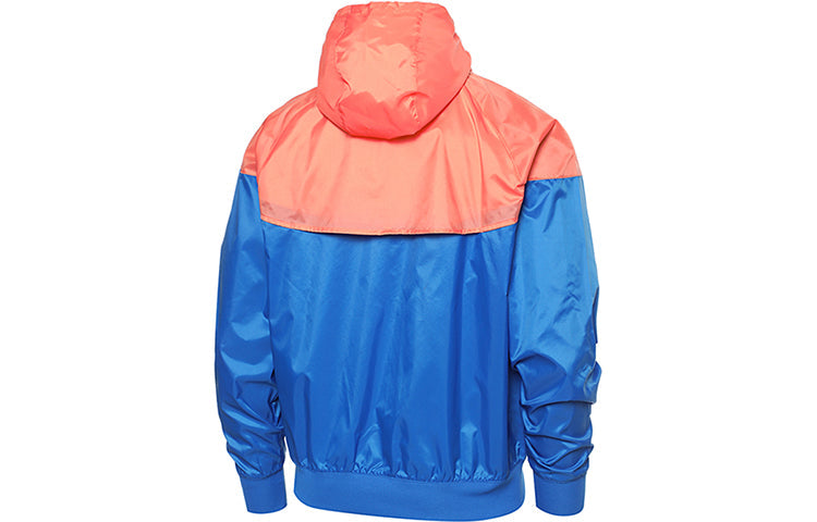 Nike Colorblock Zipper Windproof Hooded Jacket Blue DA0001-403