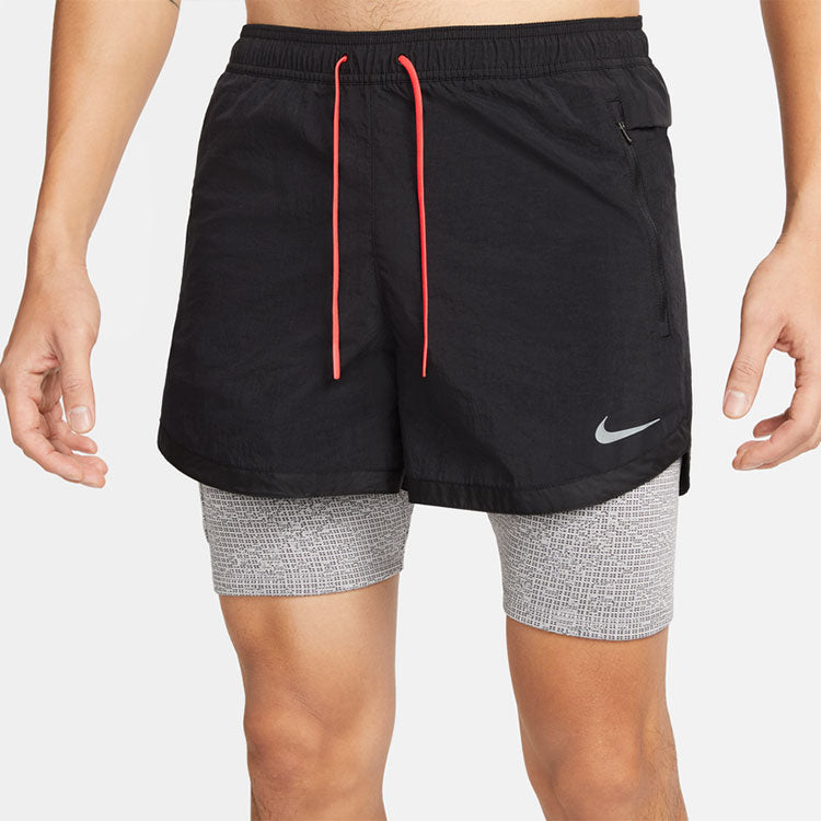 Men's Nike Solid Color Reflective Logo Water Repellent Breathable Printing Shorts Black DM4633-010