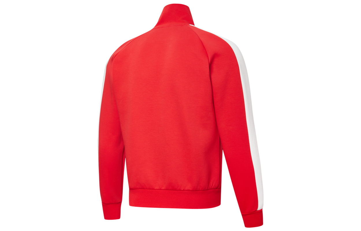 Men's PUMA Logo Pattern Zipper Knit Jacket Red 531377-11