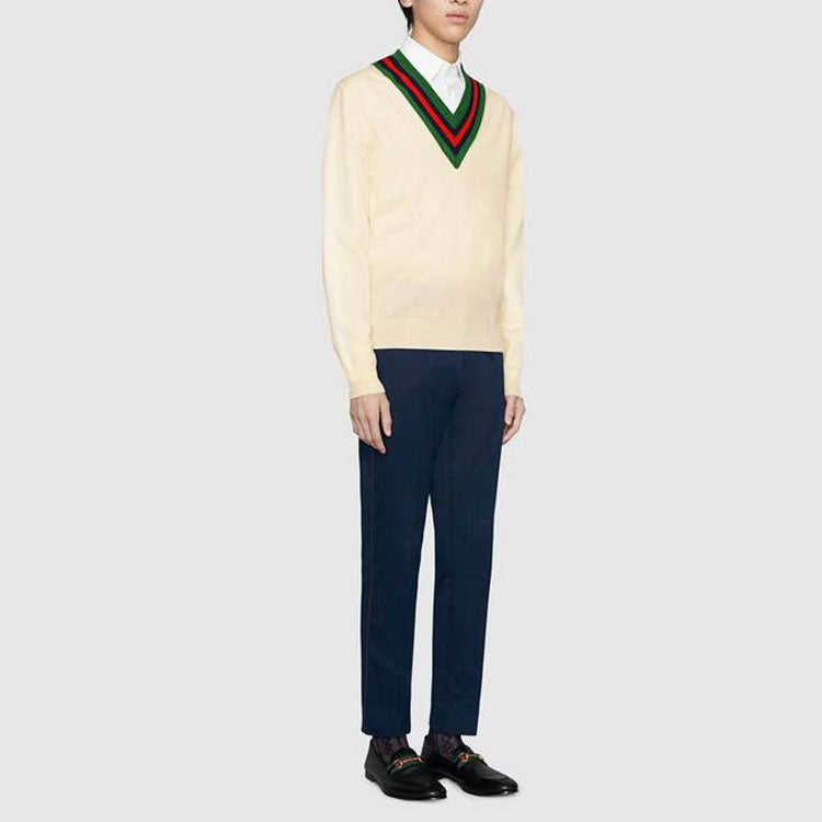 Gucci V-Neck Wool Knit Jumper 'White' 576802-XKAUK-9133
