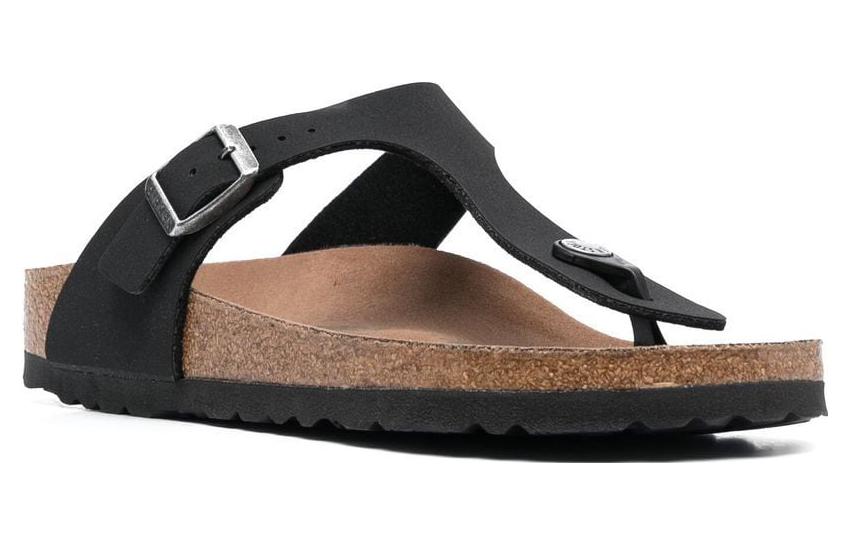 Birkenstock Gizeh Vegan Birko-Flor Birkibuc Narrow Fit Sandals 'Black' 1020487