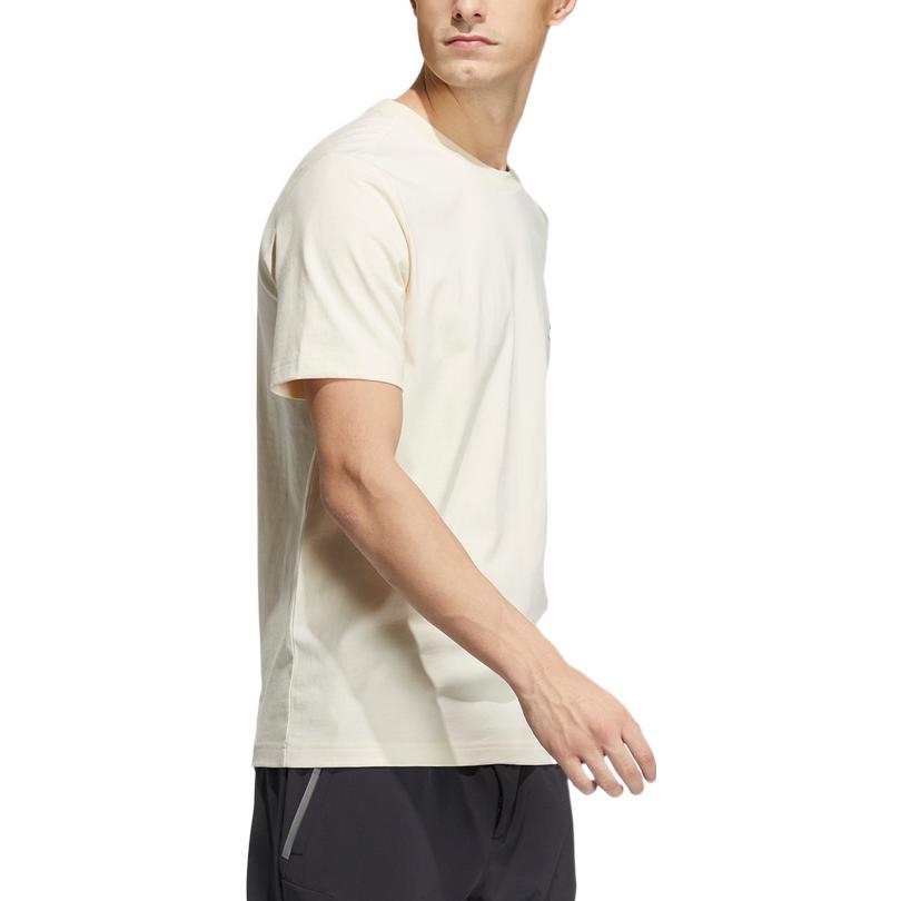 adidas Pattern Printing Casual Round Neck Short Sleeve Couple Style Beige HT3208