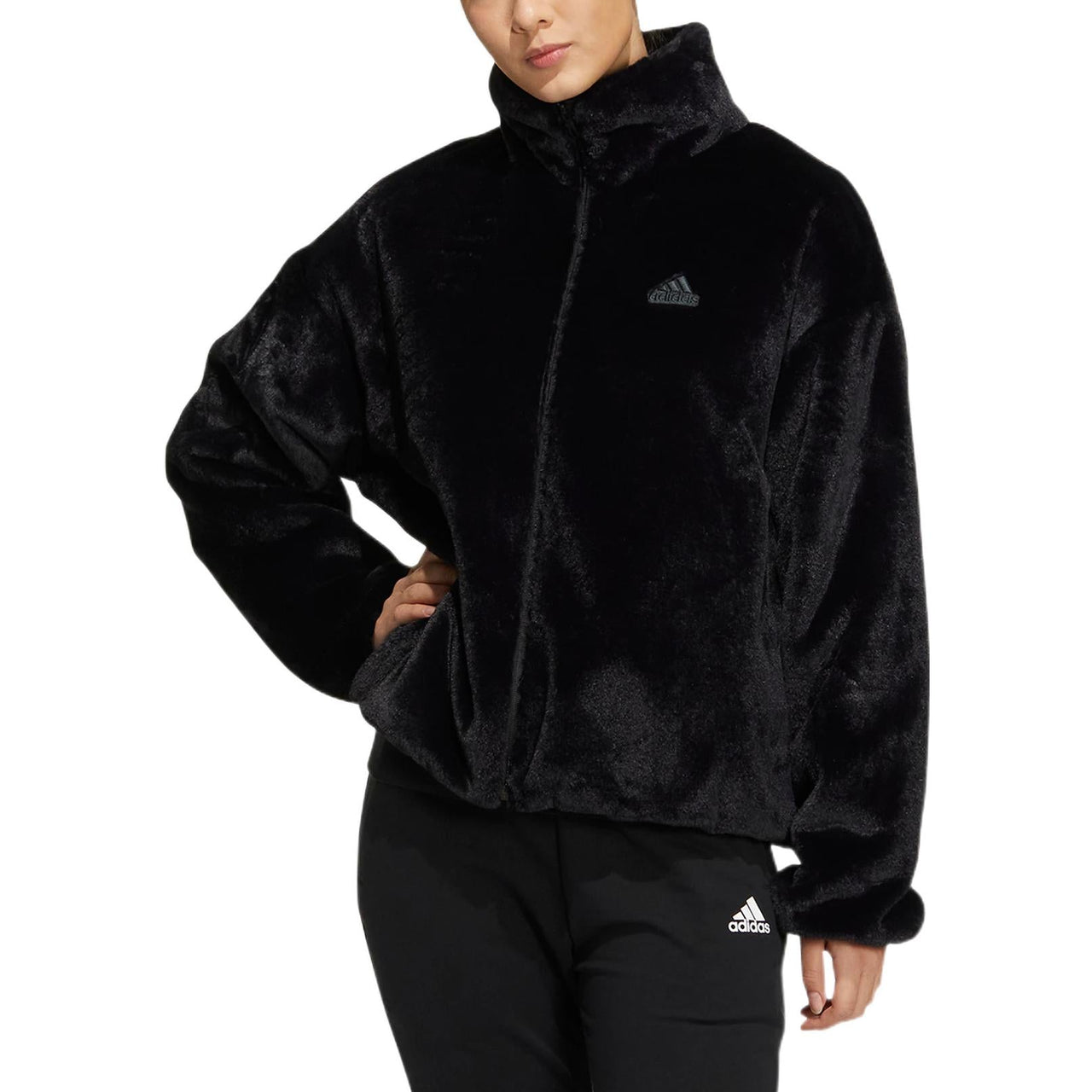 (WMNS) adidas Met Fur Jacket T1 'Black' HM7105