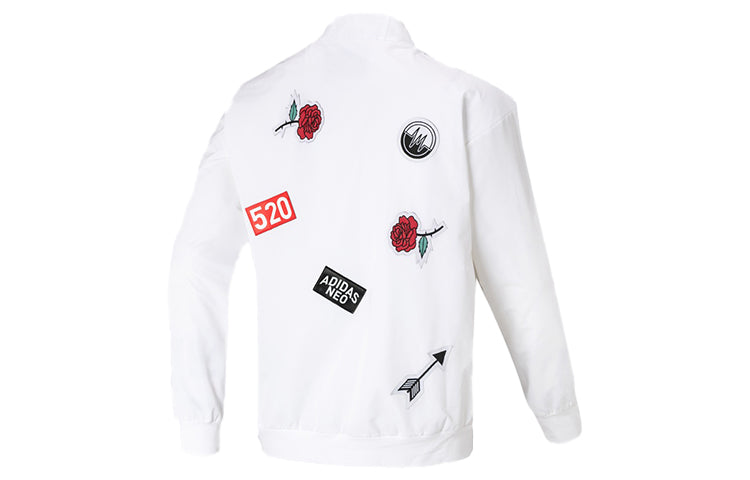 Men's adidas Casual Sports Baseball White Jacket EI4442