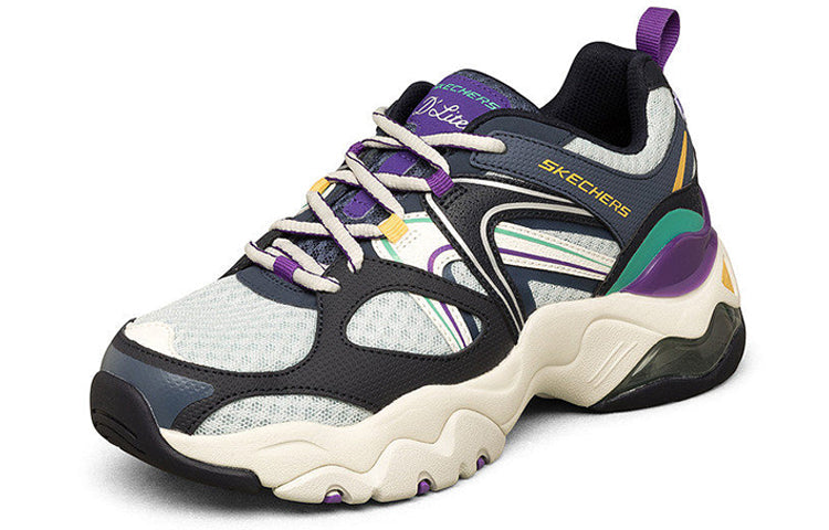 (WMNS) Skechers D'Lites Low-Top Daddy Shoes Blue/Purple 149261-NVPR