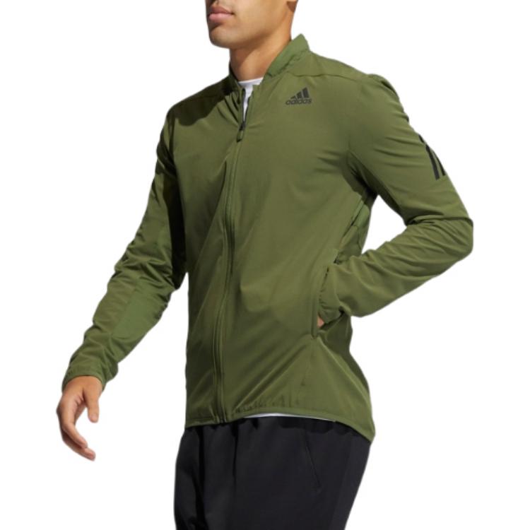 adidas Brand logo Printing Stripe Zipper Jacket Green GM0638
