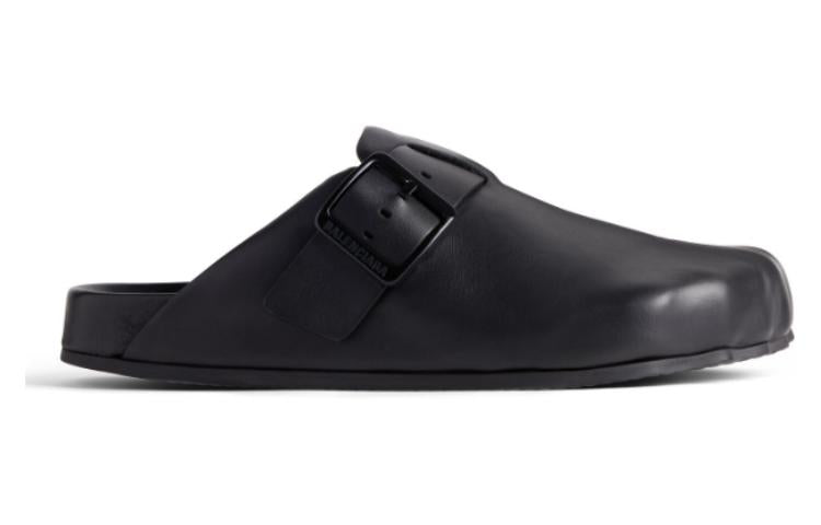 (WMNS) Balenciaga Sunday Leather Clogs 'Black' 761284WCEA11000