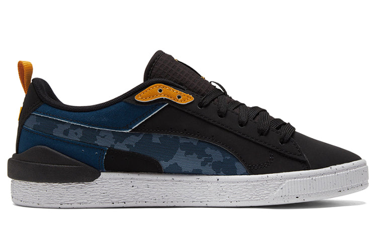 PUMA Unisex Suede Bloc Low-Top Sneakers Blue/Black 381187-01