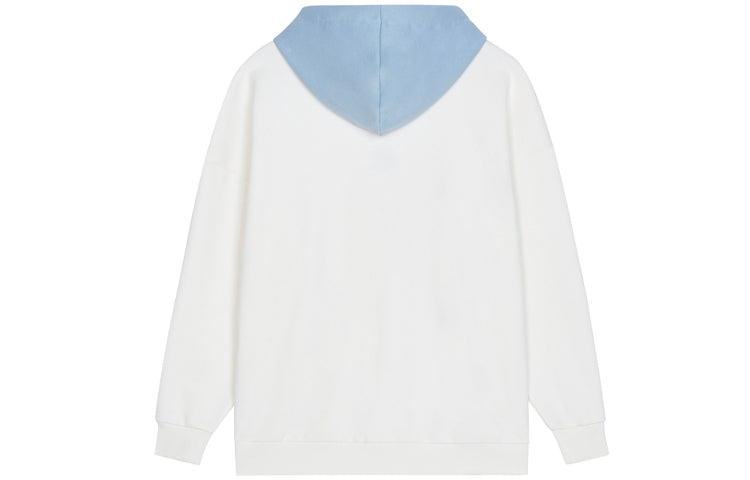 (WMNS) New Balance Logo Fleece Hoodie 'White Blue' AWT13346-AS9