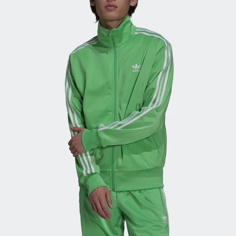 adidas originals Casual Alphabet Printing Stripe Jacket Green H06717