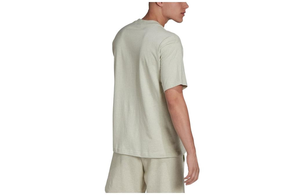 adidas Solid Color Minimalistic Logo Printing Round Neck Casual Short Sleeve Unisex Green HF4499