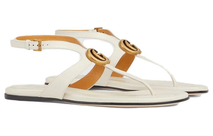 (WMNS) Gucci Double G Thong Sandal 'White Leather' 746030-BKO00-9049