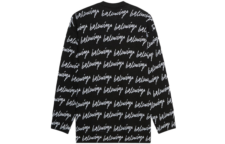 Balenciaga All Over Logo Jumper 'Black' 625984T31841070