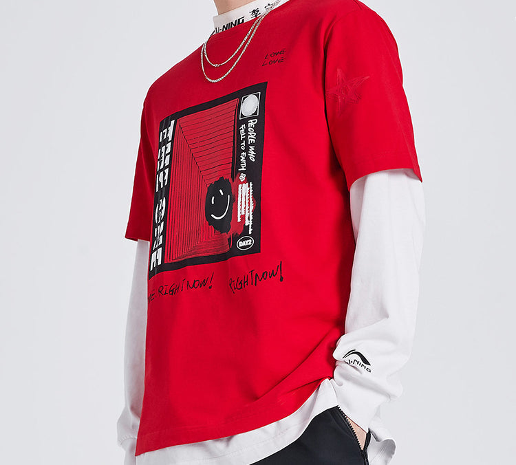 Li-Ning CF Earth Short Sleeve Couple Style Chicago Bulls 'Red' AHSQ374-4