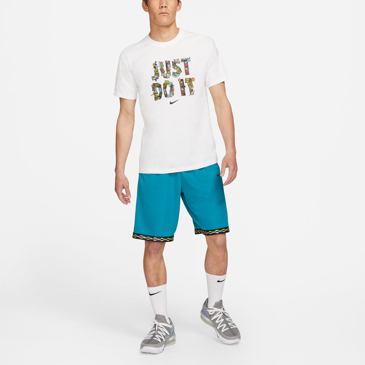 Nike Just Do It Alphabet Printing Sport Short Sleeve Men's White DD0802-100