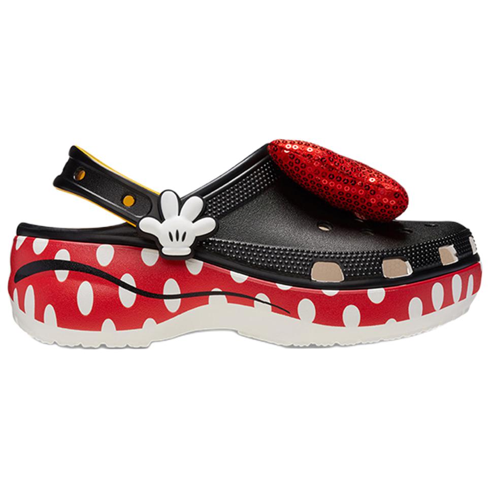(WMNS) Crocs x Minnie Mouse Classic Platform Clogs 'Black Red White' 209896-100