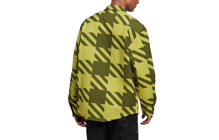 adidas originals Fashion Shirt Contrasting Colors Collar Sports Long Sleeves Green GD9343