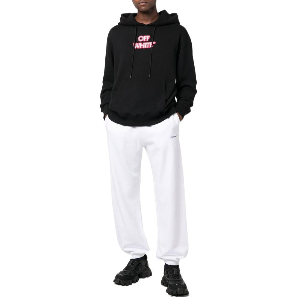 Off-White Slogan Print Logo Hoodie 'Black' OMBB097F22FLE01110301030