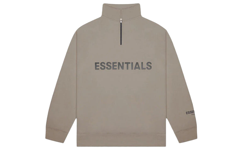 Fear of God Essentials FW20 Half Zip Sweatshirt 'Taupe' FOG-FW20-209
