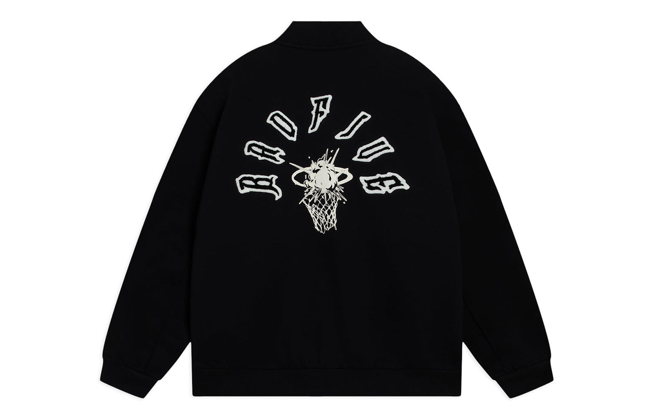 Li-Ning BadFive Hoops Graphic Baseball Jacket 'Black' AJDT043-6