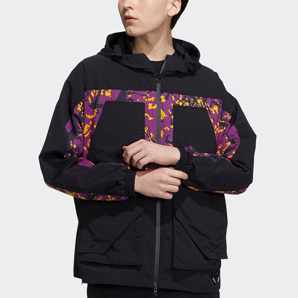 adidas originals Adv Wb Contrast Color Stitching Sports Logo Jacket Black H46701