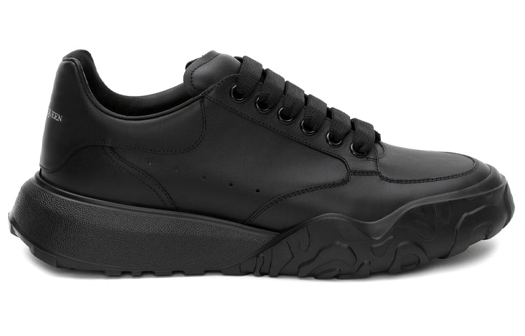 Alexander McQueen Oversized Court Trainer 'Black Leather' 634619WIA981000