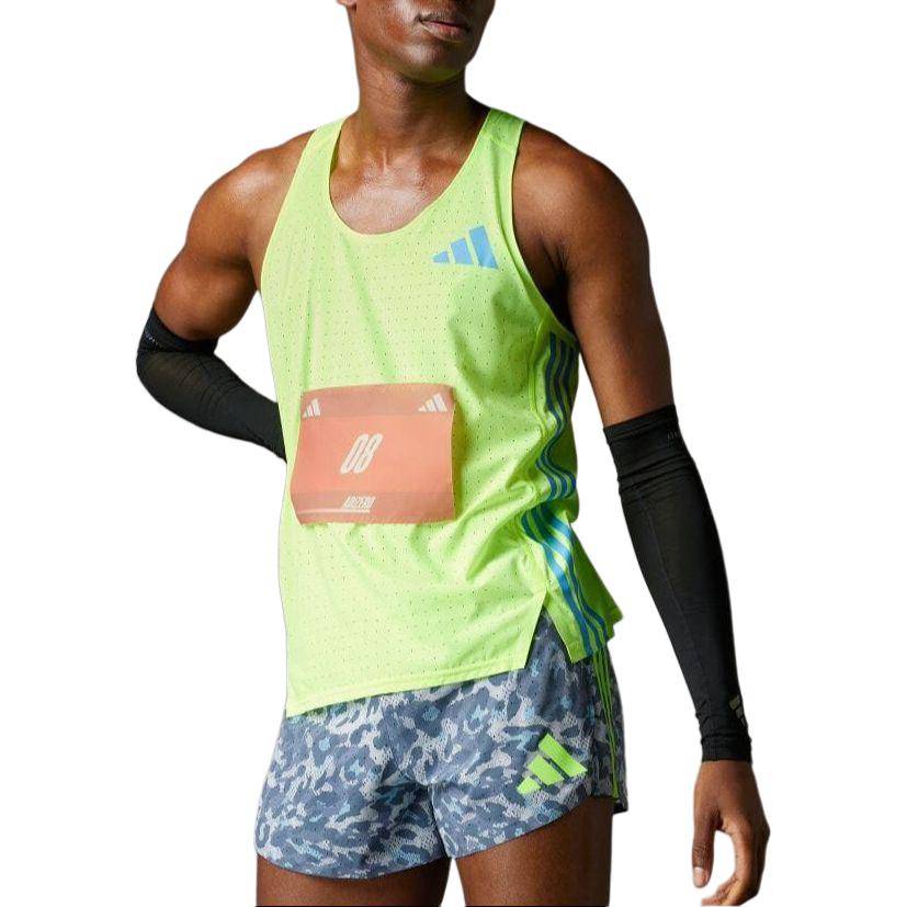 adidas Adizero Road to Records Singlet Asia Sizing 'Lucid Lemon' IT8859