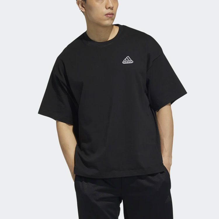 adidas M Badge Tee Sports Round Collar Male Black HA3648