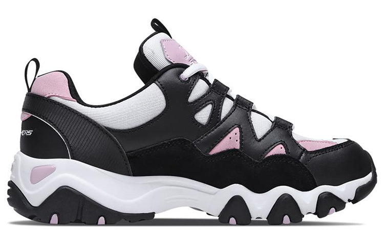 (WMNS) Skechers D'Lites 2.0 Low-Top Running Shoes Black/Pink/White 88888328-WBPK