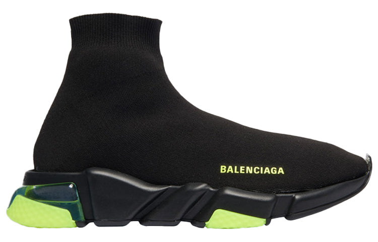 (WMNS) Balenciaga Speed Clear Sole Trainer 'Black Yellow Fluo' 607543W05GJ1048