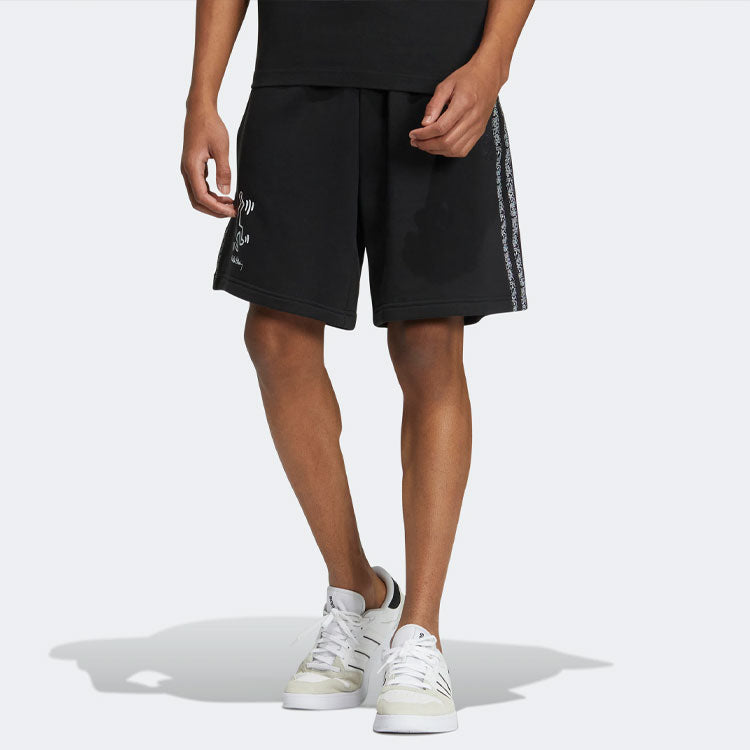 Men's adidas neo x . Crossover Cartoon Stripe Athleisure Casual Sports Shorts Black HD7259