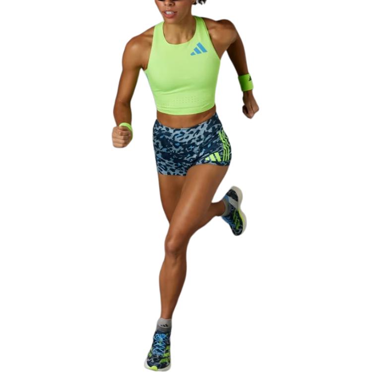 (WMNS) adidas Adizero Road to Records Crop Top Asia Sizing 'Lucid Lemon' IT5774
