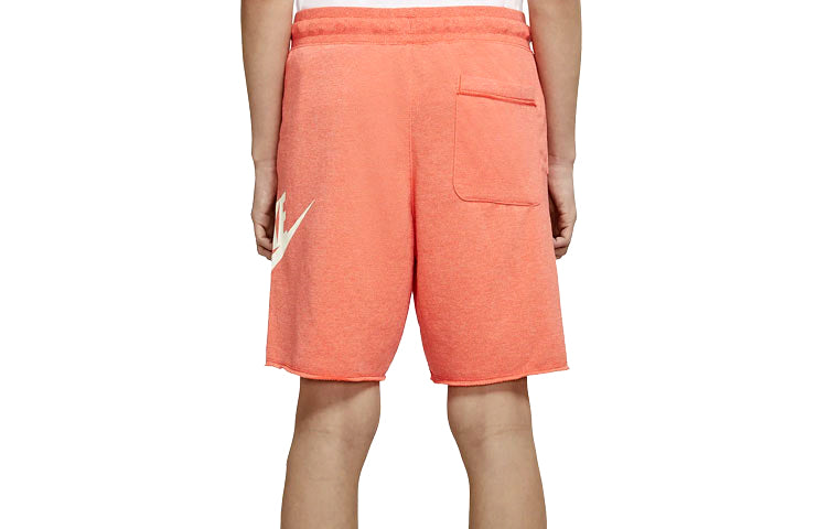 Nike Sportswear Logo Printing Drawstring Sports Shorts Orange AR2376-842