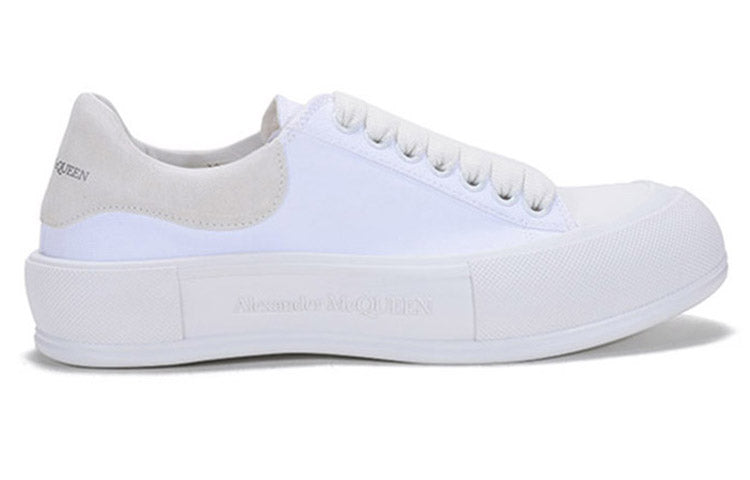 Alexander McQueen Deck Skate Plimsoll Lace Up 'White White' 654594W4MV79000