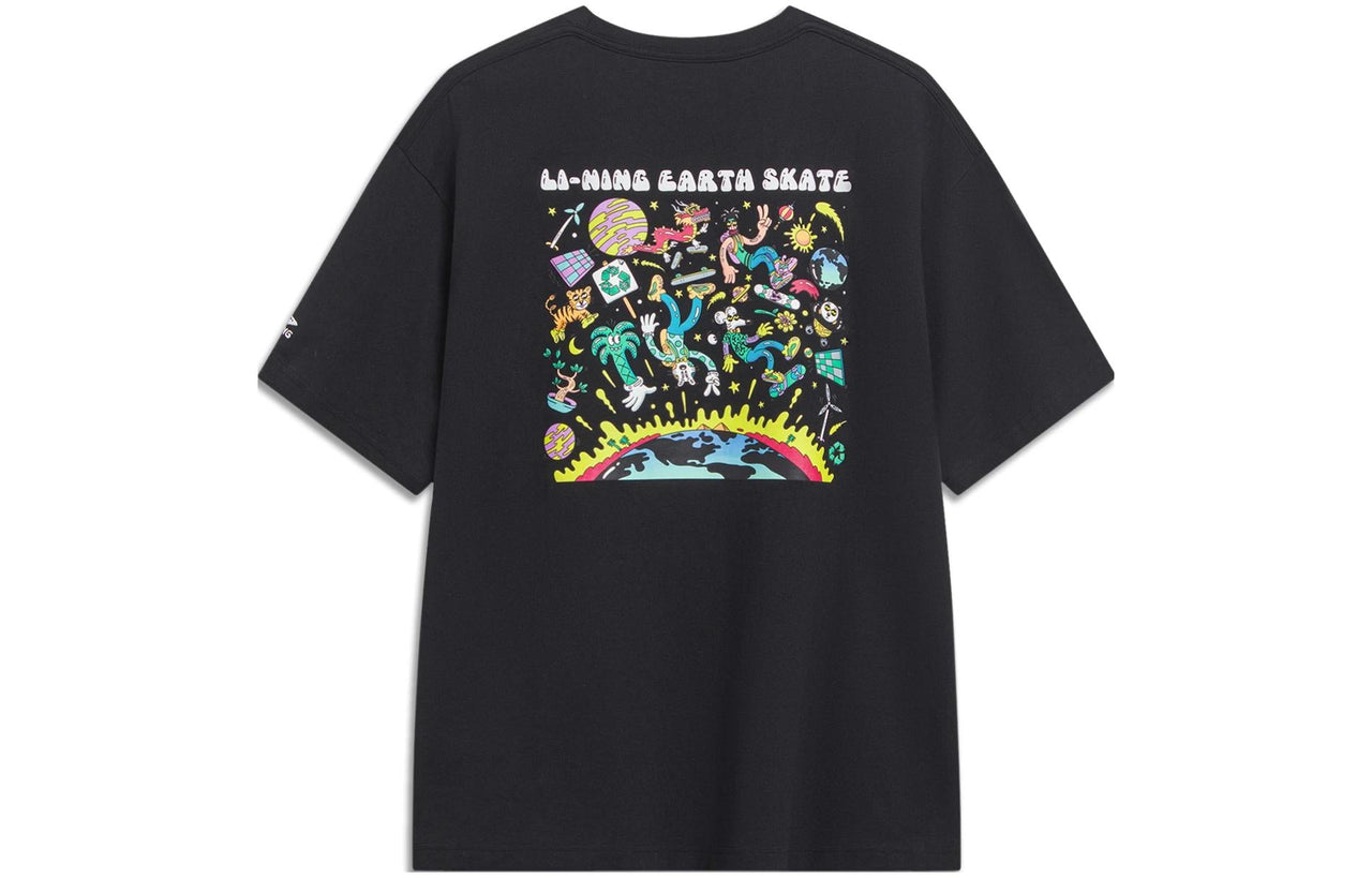 Li-Ning x Steven Harrington Cartoon Graphic T-shirt 'Black' AHST077-3