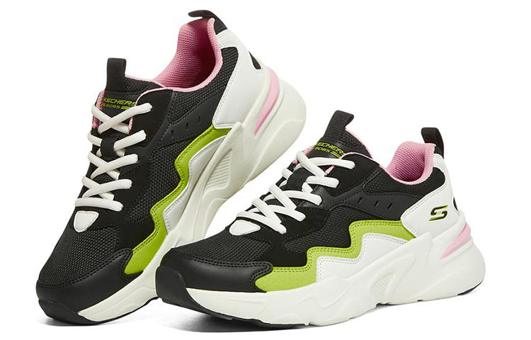 (WMNS) Skechers Bobs Bamina 'Black Green' 117044-BKLM