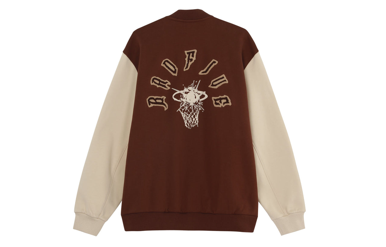 Li-Ning BadFive Graphic Baseball Jacket 'Brown Beige' AJDT043-7