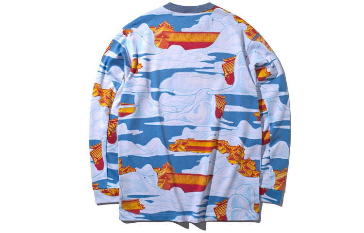 Li-Ning BADFIVE x XLARGE Crossover Printing Long Sleeves 'Blue White' AWEP027-1