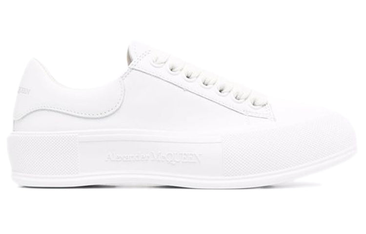 (WMNS) Alexander McQueen Deck Plimsoll Lace-Up Sneakers 'White' 667245WIAB69065