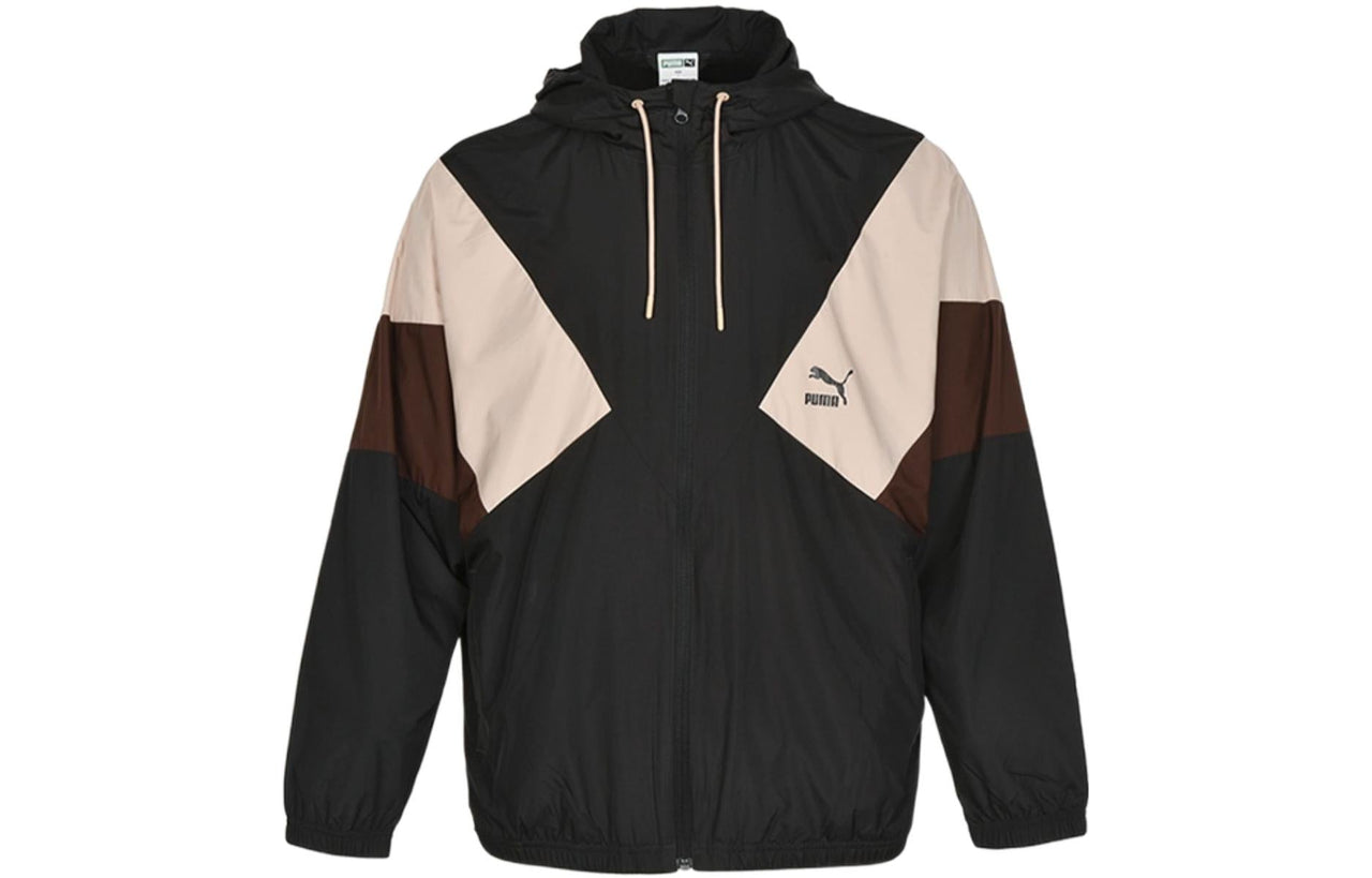 PUMA Colorblock Logo Hoodie Jacket 'Black' 538603-01